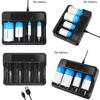 4 Bay AA AAA C D Battery Charger with LCD Display for NiMH NiCD AA AAA Rechargeable Batteries USB C Charging Independent