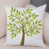 Скандинавский стиль Чехол для подушки с зелеными листьями Декор Мультяшный принт дерева Наволочка для дивана Дома Автомобиля 45х45см Мягкая плюшевая наволочка