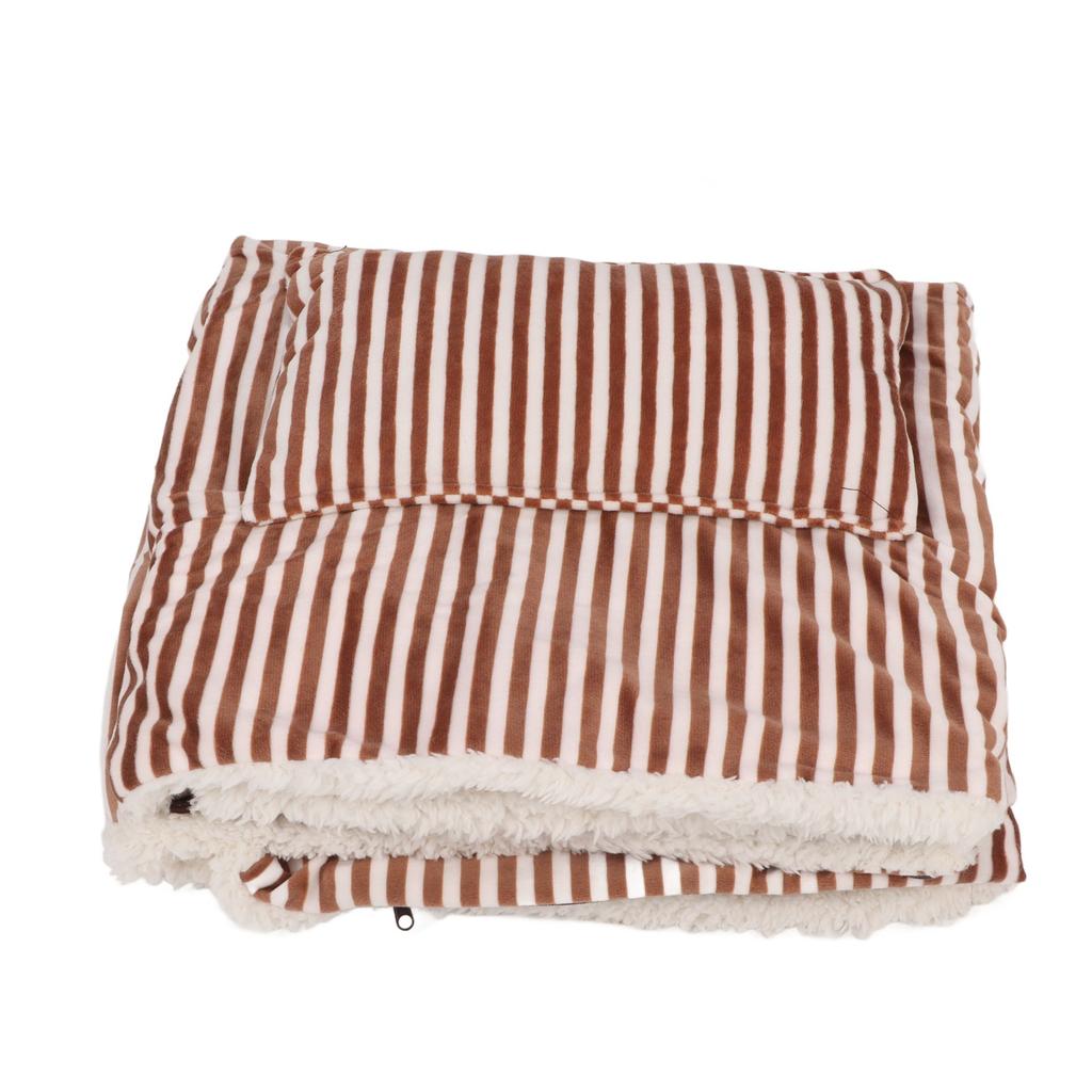 Heated Warm Shawl 3 Gears Temperature Timing Function Plush Warming Blanket for Office Home Brown