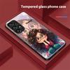 Девушка с кудрявыми волосами для Samsung Galaxy S10 20 Plus 21 FE 22 23 24 FE 25 Ultra Черный Чехол для телефона из закаленного стекла Жесткий чехол