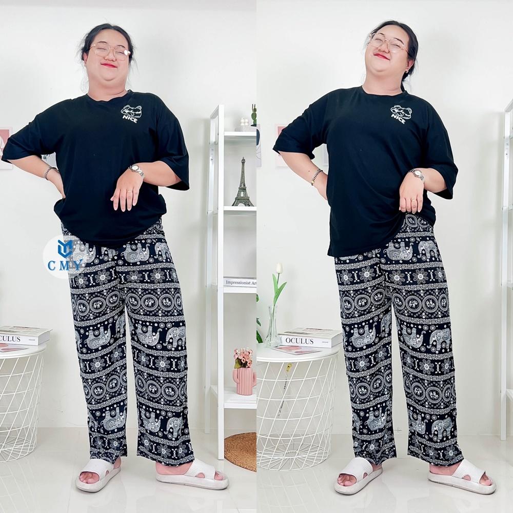 Elephant Pants Men Women Unisex Plus Size High Waist Summer Thailand Thin Straight Trousers Casual Streetwear Bottoms Clothing Fashion