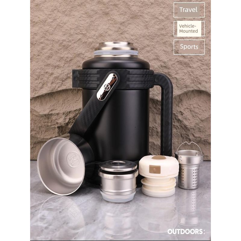Insulated Kettle, Large Capacity Thermos Cup, Stainless Steel Portable Outdoor Thermos, Travel Car Hot Water Kettle, Cold-Keeping Cup for Home Use