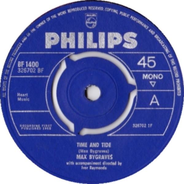 7-дюймовая пластинка MAX BYGRAVES Time And Tide BF1400 PHILIPS 1965 Великобритания Поп Б/у