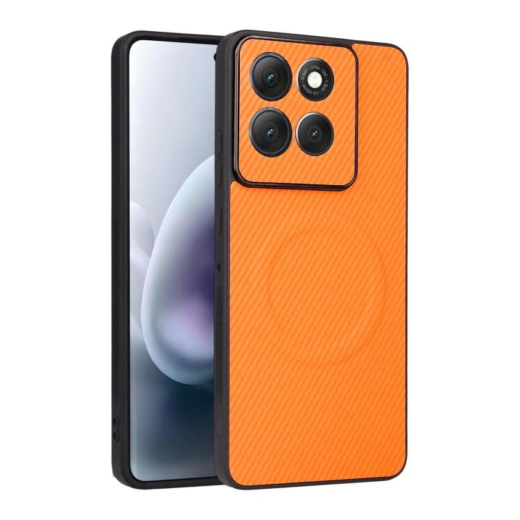 Precise-Cutout Carbon-Fiber-Texture Vegan-Leather Phone Case For Motorola Edge 50 Fusion 5G, PU TPU Anti-Scratch Lightweight Protective Cover