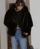 Sigreat Faux Fur Hoodie Zip-Up Jacket_Black