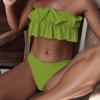 Модный женский сексуальный спа-бикини, сплошной цвет с открытой спиной, повседневный сплит-купальник, комплект