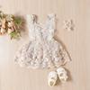 Летний кружевной комбинезон в корейском стиле Ins для девочек - платье принцессы с рукавами-крылышками