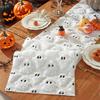 Ghost Pattern Table Runner Plush Faux Fur Jacquard Table Flag Halloween Decoration Halloween Party Supplies