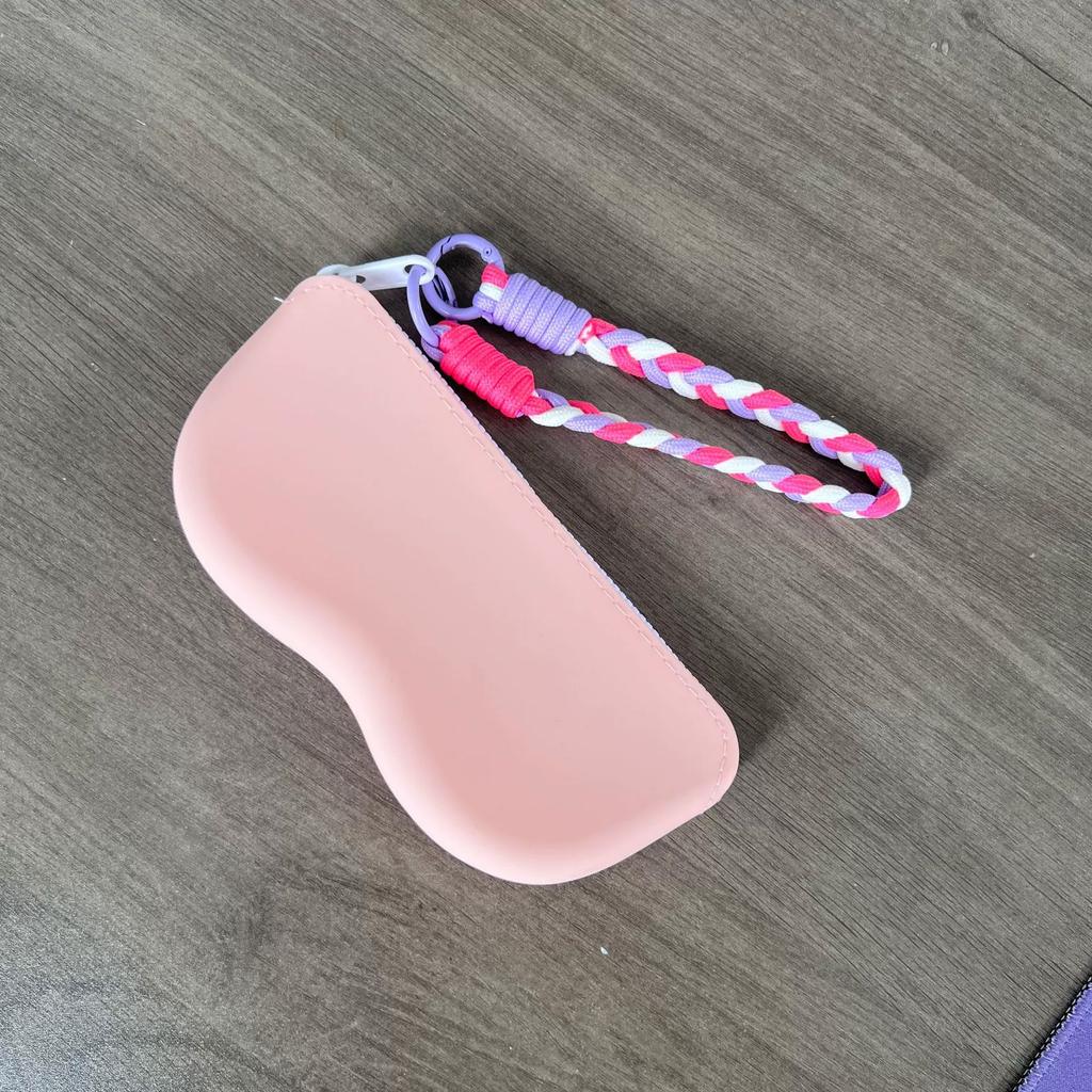 Color-blocked glasses case,sunglasses cover, eyeglass storage bag, convenient silicone sunglasses zipper cover for on-the-go use