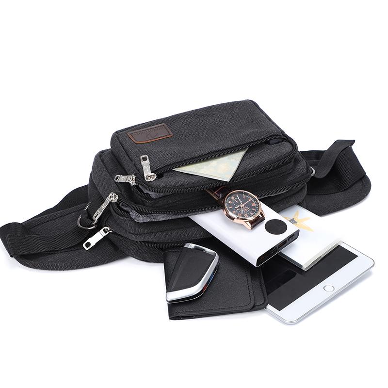 Холщовая поясная сумка для активного отдыха, многофункциональная мужская поясная сумка, прочная, портативная, кошелек для телефона