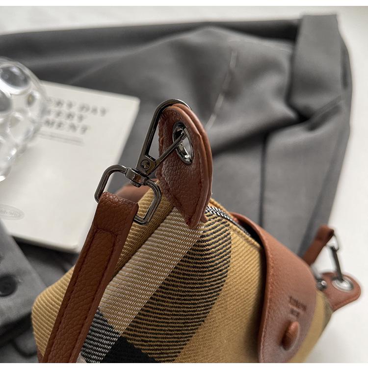 2024 Ретро Британская Клетка Мини Сумка-Кроссбоди Пельмень