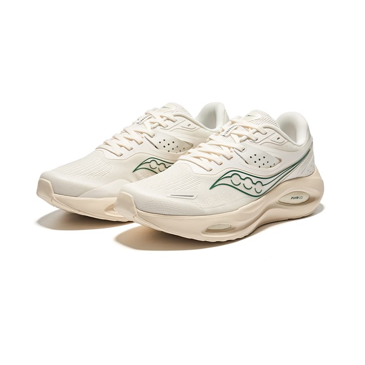 SAUCONY Phoenix LS Firebird Удобная амортизация Дышащее покрытие Низкие Беговые кроссовки Мужские Бежевый Зеленый S28202-1