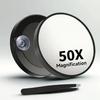Компактное HD увеличительное зеркало для макияжа на присоске - Портативное 40/50x Маленькое круглое ручное косметическое зеркало
