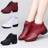 Square Dance Shoes Dancing Shoes Female Adult Soft Sole Middle Heel Sailor Dancing Shoes Dancing Shoes Performance Shoes New Mesh Foreign Trade