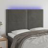 VidaXL LED Headboard Bedroom Furniture Double Bed Accessory Head of Bed Frame Interior Dark Grey 3122333