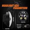 12V Motorcycle Headlight Round LED Driving Lamp Head Lamp, 2 Lighting Modes, Fit for 5.75 Inches,