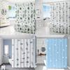 Geometric Leaf Pattern Peva Shower Curtain Waterproof Moldproof Divider Bathroom