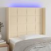 VidaXL LED Headboard Bedroom Furniture Single Bed Accessory Headboard Bed Frame Interior Cream 3124043