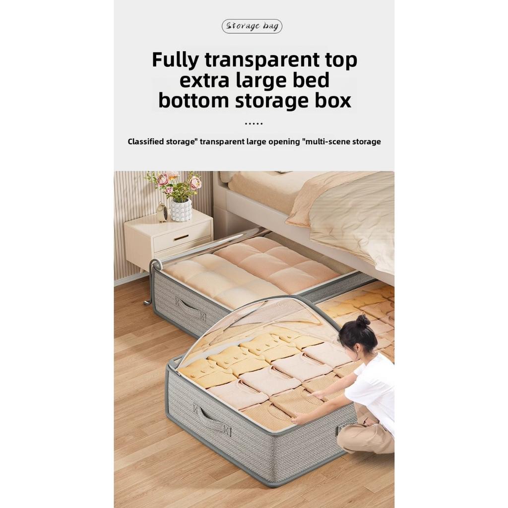 Underbed Wardrobe Organizer and Storage Cabinet, Foldable Under Bed Storage Bag, Powerful Function, No Space Occupation, Under Bed Storage