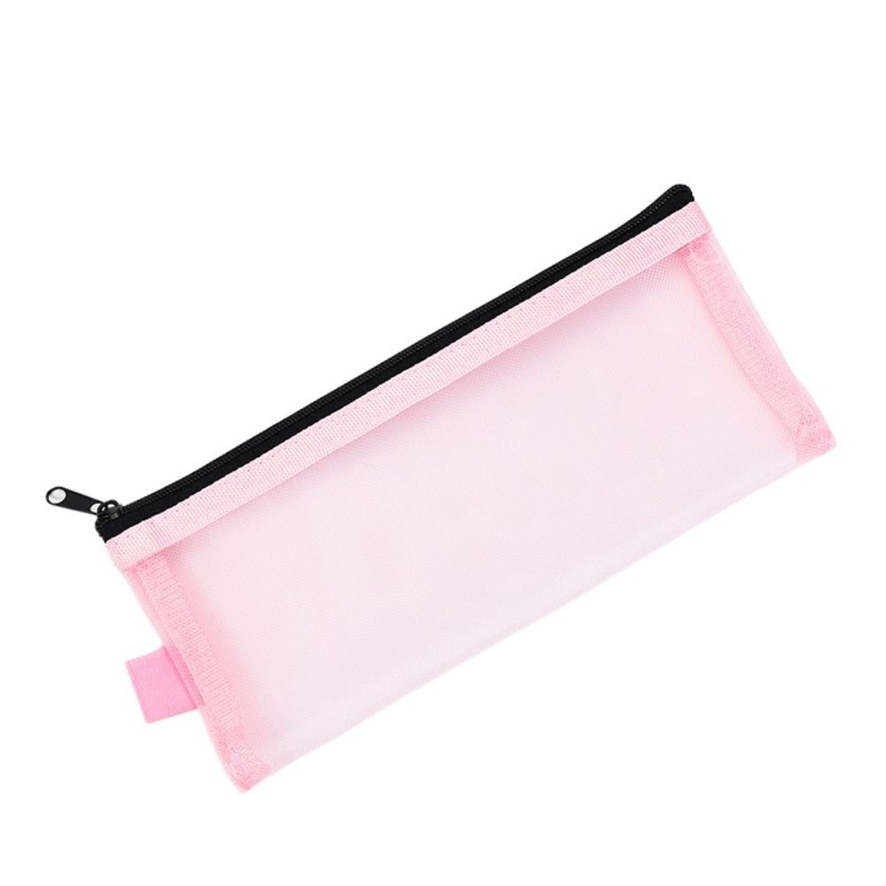 Nylon Mesh Pencil Bag Large Capacity Storage Bag Transparent Stationery Bag  Student