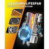 H4/9003/HB2 Bulb For Motorcycle, 15000LM 600% Super Brighter, 1:1 Halogen Size, 6500K Cool White, 60000Hrs Long Service Life With Cooling Fan, Plug