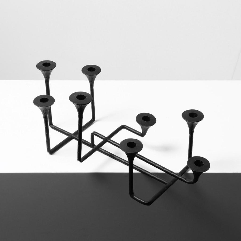 Metal Candlestick Holder Abstract Geometric Candle Elegant for Entryway