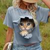 Повседневная Универсальная Модная Высококачественная Удобная Футболка с коротким рукавом и круглым вырезом с животным принтом