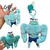 Exquisite Embroidered Plush Toy Funny Buff Muscle Fish Keychain Cartoon Stuffed Novelty Man Keyring Pendant Soft Bag Charm Key Ring Creative