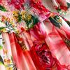 Sweet Vacation Style V Neck Speaker Short Sleeved Chiffon Dress 2024 Summer Multi Level Ruffled Edge Cake Long Dresses