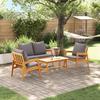 Bistro Set 4 pcs Brown Solid Acacia Wood