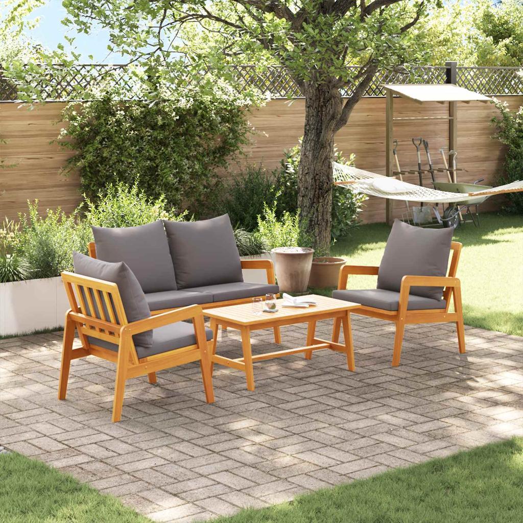 Bistro Set 4 pcs Brown Solid Acacia Wood
