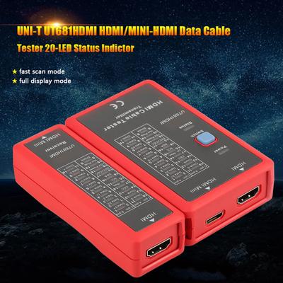 Тестер кабелей Тестер кабелей HDMI UT681HDMI Тестер MINI-HDMI UT681HDMI HDmi MINIHDMI Тестер кабелей передачи данных 20 светодиодных индикаторов состояния