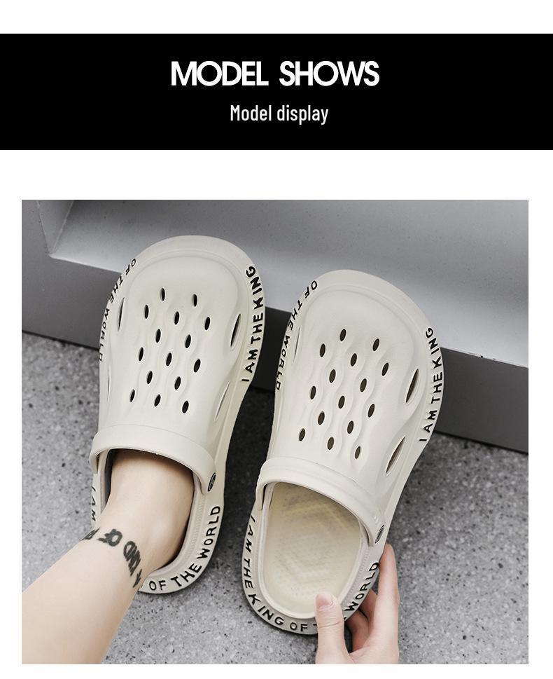 Мужские сандалии и шлепанцы с закрытым носком «Кокосовый сад» – Мягкая подошва, дышащие, модные, универсальные для пляжа.