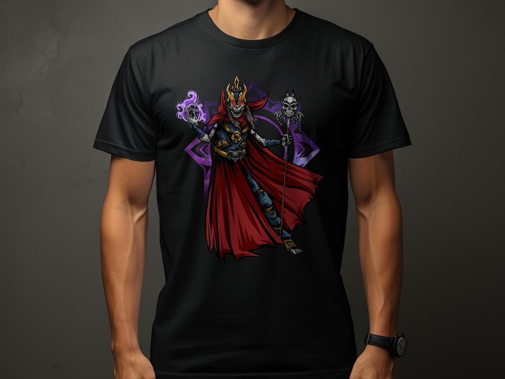 Футболка для геймера RPG: Скелет Пиявка Некромант, Футболка для настольных игр, Рубашка для ролевых игр: Король Скелетов, Одежда для приключенческих игр