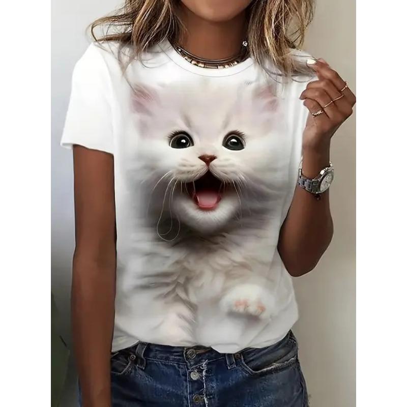 Women's Short Sleeve Round Neck T Shirt Tees Harajuku Y2K Tops Female Clothing