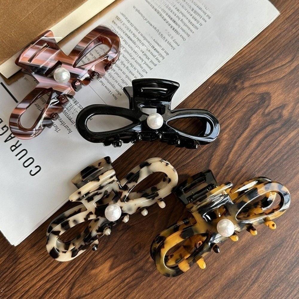 Pearl Ponytail Hair Clips French Design Lady Shark Clip Elegant Women Hair Claws Women Headdress