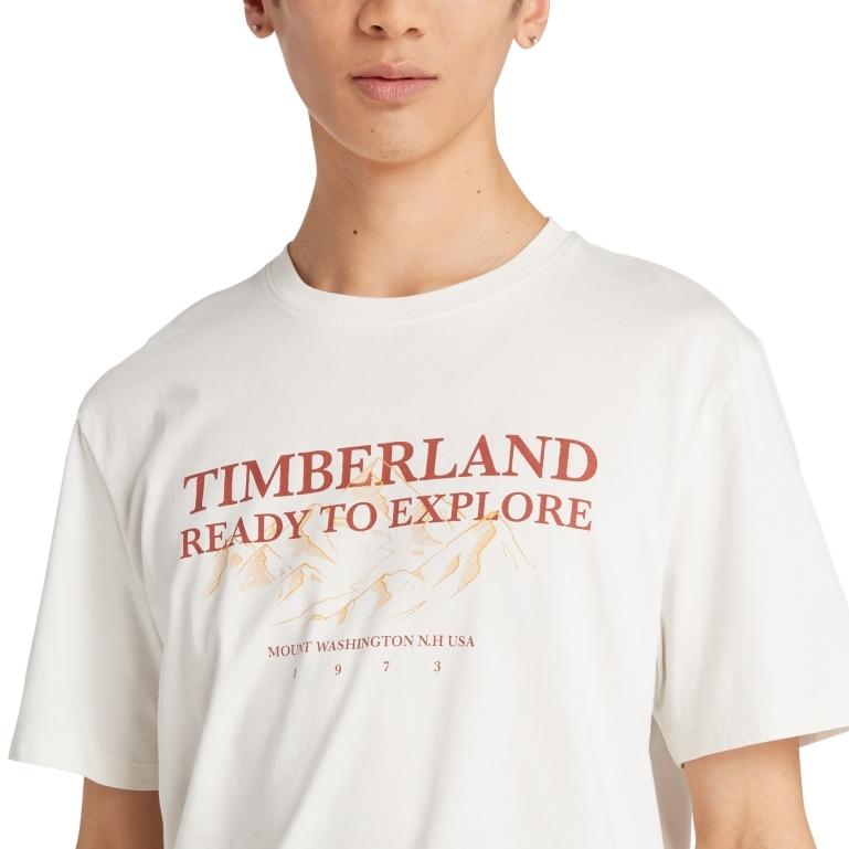 Timberland Аф Тфо Сс Уличная Графическая Повседневная Простая Футболка с Коротким Рукавом Мужские Топы Белый A2K7P-CM9