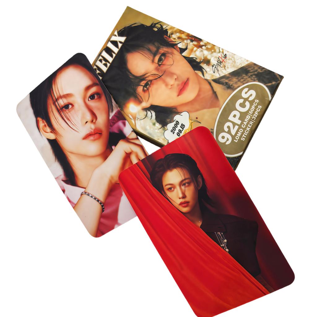 92 шт. Новые K-pop стикеры для парней, Альбом с фотокарточками, Карточки Lomo, Набор фотокарточек, Коллекция для фанатов, Открытка SKZ HOLLOW felix, Подходит для детей, Развлекательный, Веселый