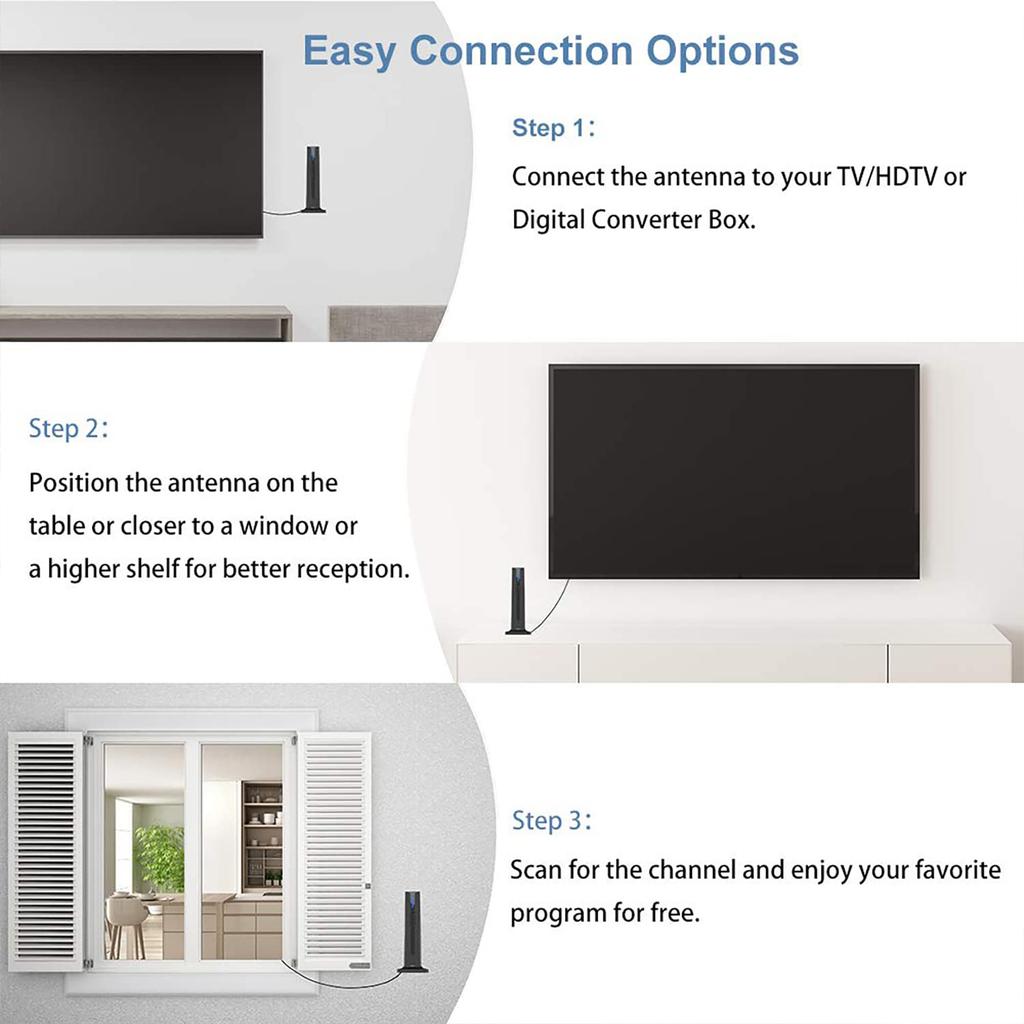 4K HD Цифровая Комнатная Усиленная ТВ Антенна 120 Миль Ультра HDTV С Усилителем Антенный Комплект Быстрого Отклика