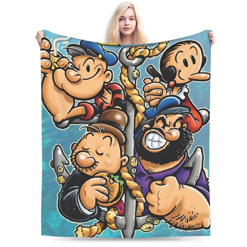 Popeye Blanket Fleece Relax Super Soft Throw Blankets for Home Quilt