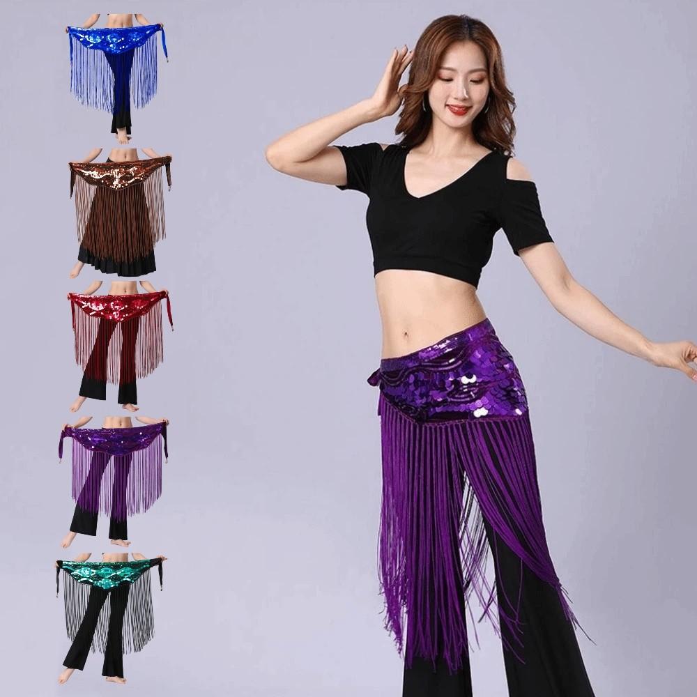 Triangle Belly Dance Belt Colorful Sequin Waist Chain Triangle Hip Scarf Skirt Belly Dancing