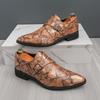 Fashion Luxury New Designer Snakeskin Patent Leather Buckle Formal Shoes For Men Dress Wedding Prom Homecoming Monk Strap Loafers