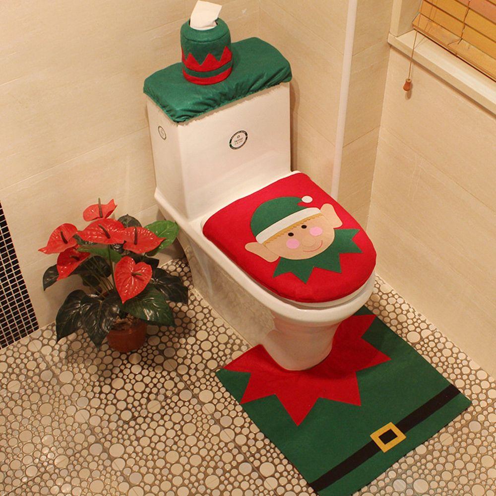 Cute Home Decorative Products Gift Rug Bath Mat Toilet Seat Cover Toilet Mat Rug Set Toilet Case