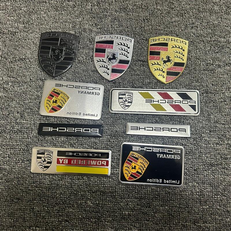 3D Алюминиевая Наклейка-Шильдик для Автомобиля Декоративная Наклейка на Кузов Багажник Окно Личность Декор для Porsche Эмблема Автоаксессуары