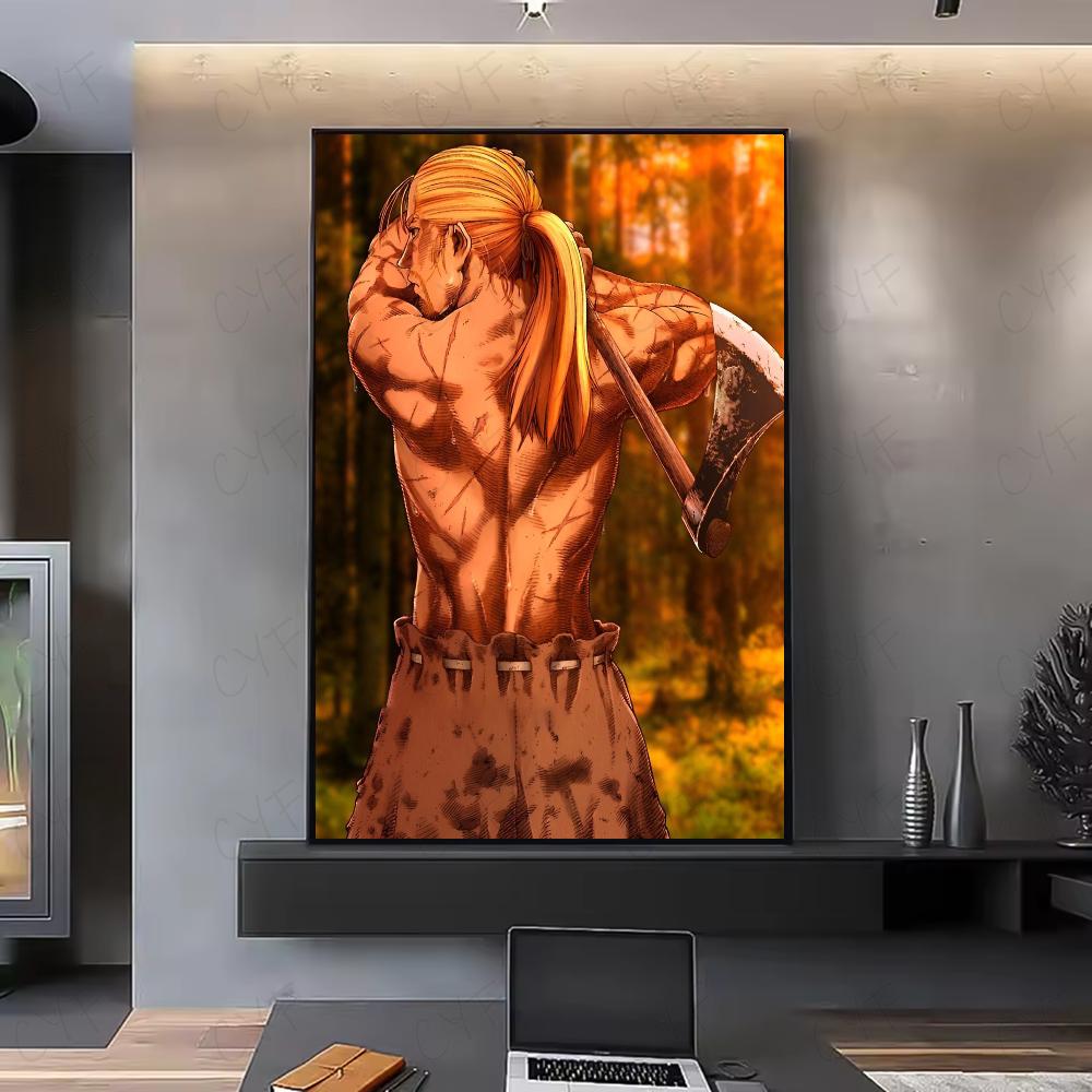 Vinland Saga Аниме Манга Плакат HD Искусство Наклейка Стена Водонепроницаемый Дом Гостиная Спальня Бар Эстетическое Украшение