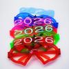 LED Glow 2026New Year Glow Glasses Square/Love Heart Shape New Year Party Glasses  Masquerade Party