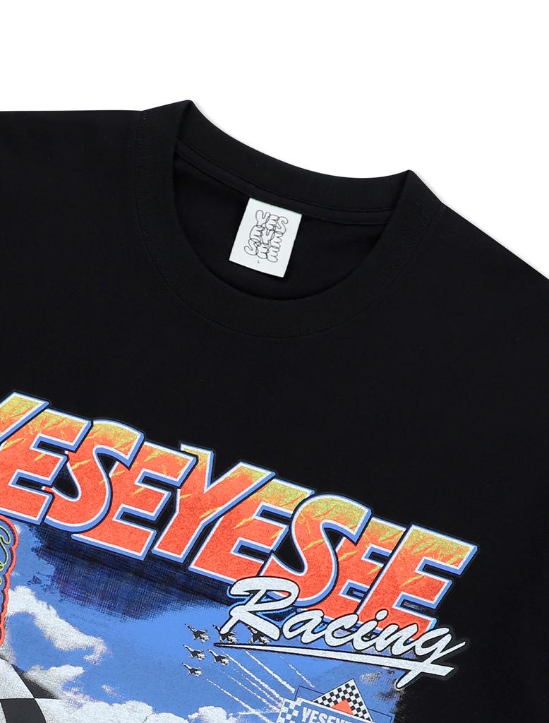 YESEYESEE Гоночная футболка Черная