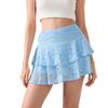 Womens Mini Skirt Lace Flower Low Waist A-Line Layered Ruffled Skirt for Daily Party Club