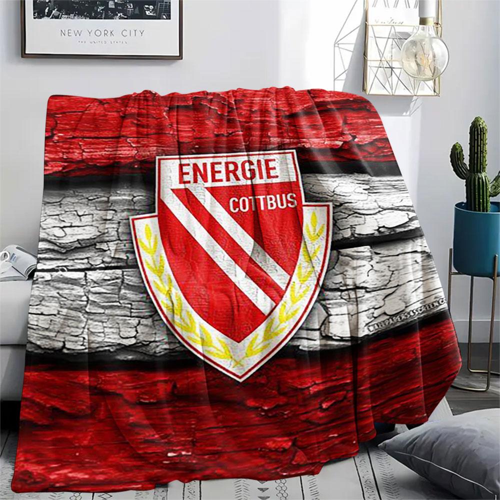 1PC FC Energie Cottbus Patterned Flannel Blanket Suitable For All Seasons for Home Decor Warmth and Comfort Gifts Holiday Present