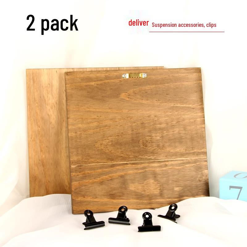 Carbonized Pine Oil Painting Frame Board - Acrylic Powder, No Frame Needed, Retro DIY Solid Wood.